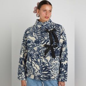 Damson Madder INGRID WOOL JACKET - VASE PRINT in size 8